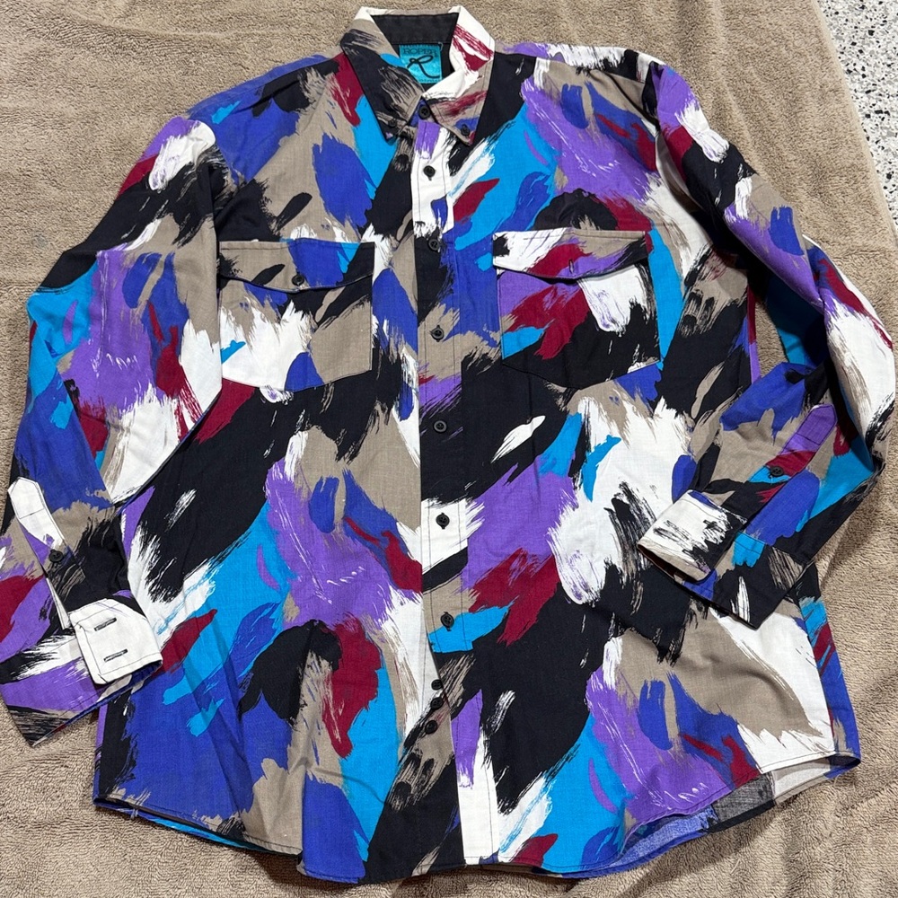 Roper Multicolor Abstract Casual Button Down Shirt - image 1